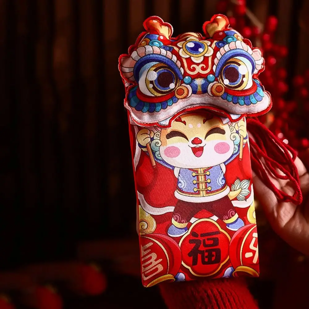 Cute Chinese Dragon Coin Purse Red Wallet Red Packet Chinese Dragon Cartoon New Year Coin Purse Spring Festival Supplies