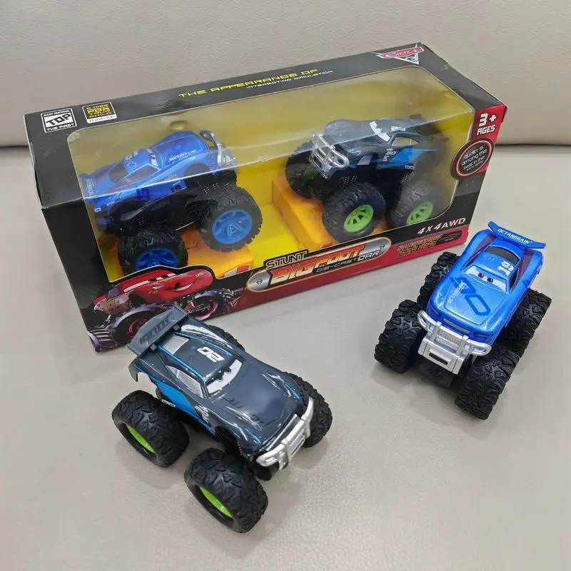 Hot Disney Toy Story 3 Stunt Model Car Lightning Mcqueen Inertial Free Wheel Alloy Body Car Toys Collection Boy Kids Gift Box