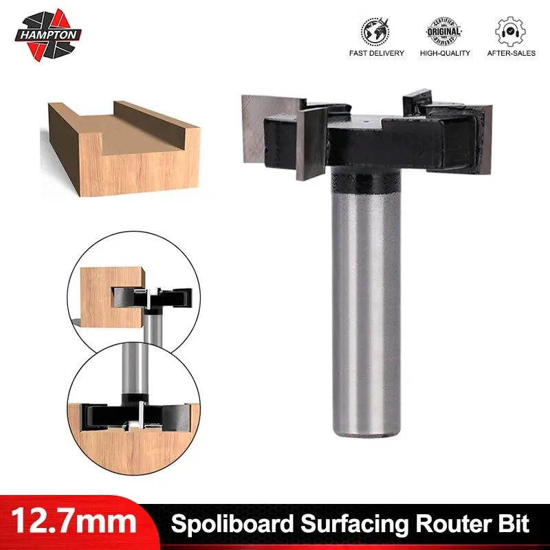 Milling Cutter CNC 1/2 Inch Shank Planing Bit Spoliboard Surfacing Router Bit for Woodworking Tools Slab Flattening Router Bit