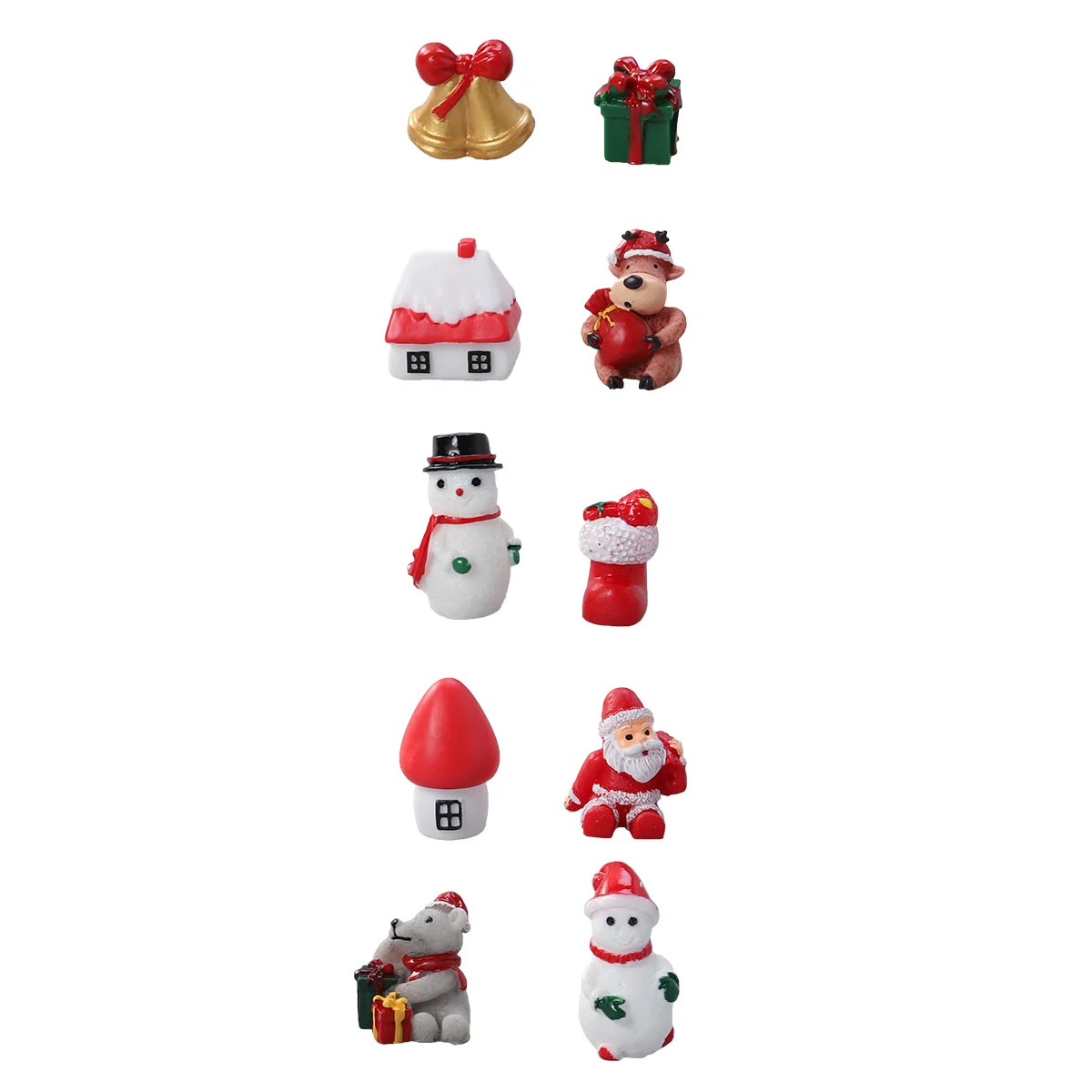 

10 Pcs Christmas Decorations Small Snowman Figurines Desktop Dollhouse Landscape