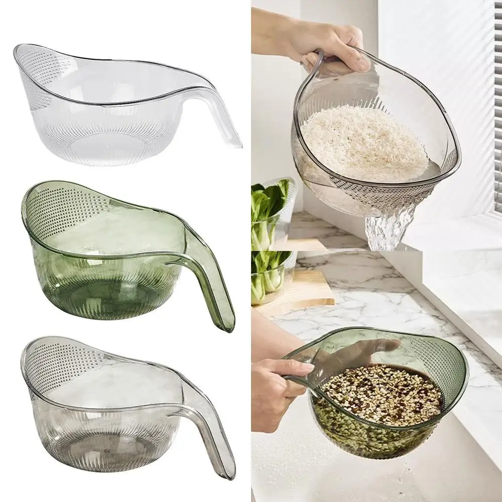 Rice Washing Bowl Plastic Colander Sieve Vegetable Drainer Basket Kitchen Tools Food Beans Sieve Fruit Drainer