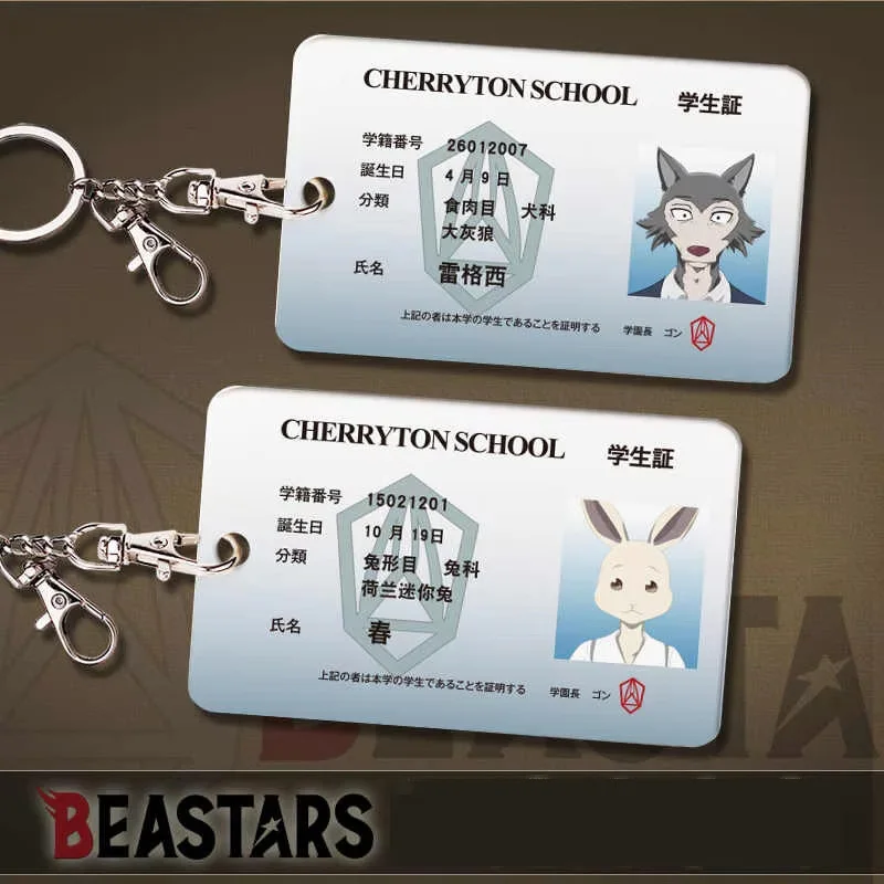 Anime Beastars Card Holder Legoshi Hal Rouis Bill Acrylic Cosplay Student ID Bank Card Case Cover Cartoon Keychain Pendant Gift