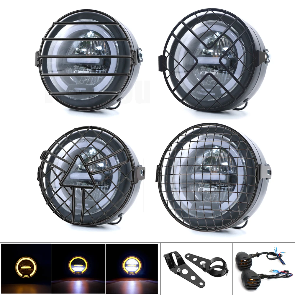 

CG Headlight 6.5 Inch Motorcycle Led Universal 6.5" Round Head Light for Harley Sportster Cafe Racer Honda Yamaha Suzuki Custom