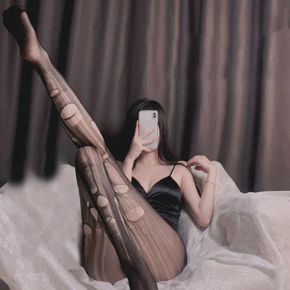 

DIY (разрыв самостоятельно) Колготки Леггинсы Чулки Нескользящие шелковые чулки Ночной клуб Танцевальная одежда для ног Высокие бедра Прозрачные