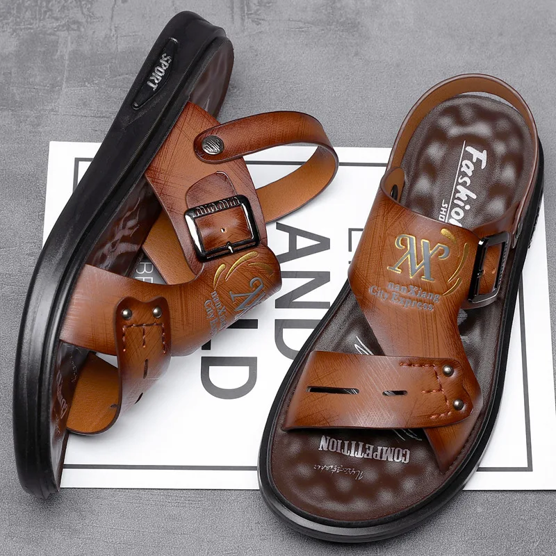 2026 Summer Men's Sandals Comfortable Soft Sole Men Slippers Fashion Outdoor Beach Shoes High Quality Men Casual Sandalias 38-44