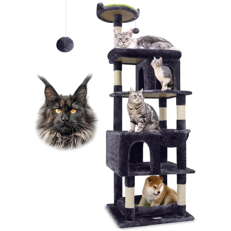 Heavy Duty Cat Tree for Large Cats,Sturdy Maine  Cat Tree Suitable for Large Cats Heavy Duty Cat Tower,Suitable for adult