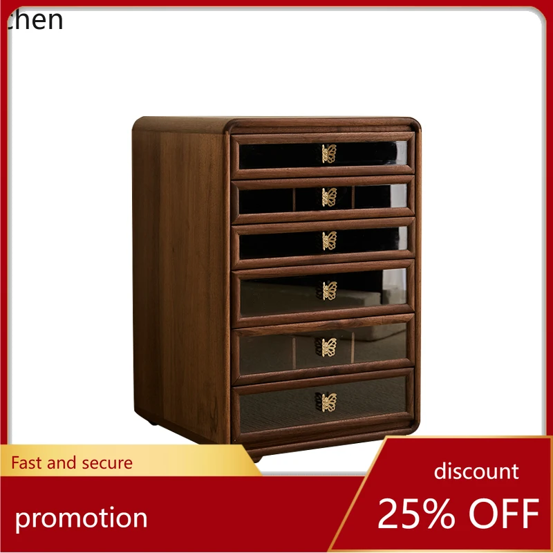 

HT black walnut butterfly storage cabinet dental cabinet household cup tea set storage multi-layer storage cabinet
