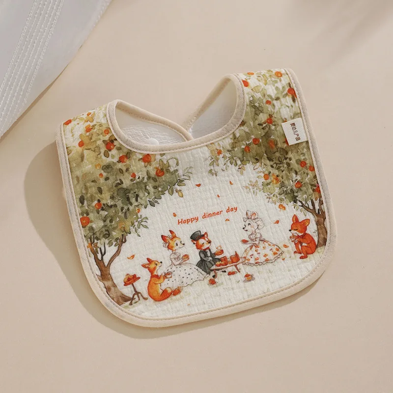 Babadores de algodão impermeáveis para bebês, paninhos de ombro, toalhas para saliva de recém-nascidos, acessórios para bebês com estampa de desenho animado, itens para alimentação de bebês._voghion.com
