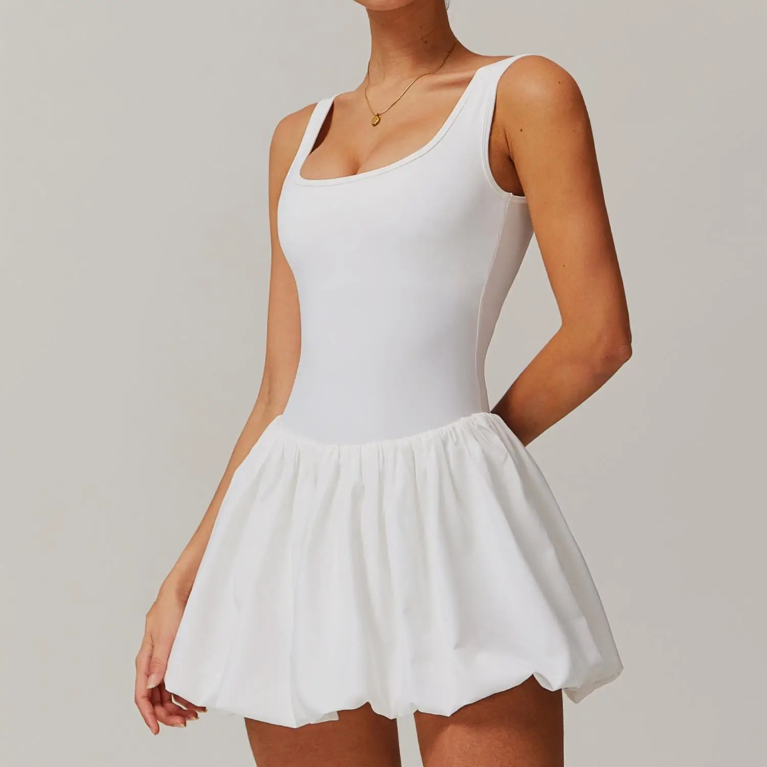 Putao novo vestido feminino yoga esporte terno de uma peça macacão tênis correndo roupas esportivas shorts de treino forrado com po