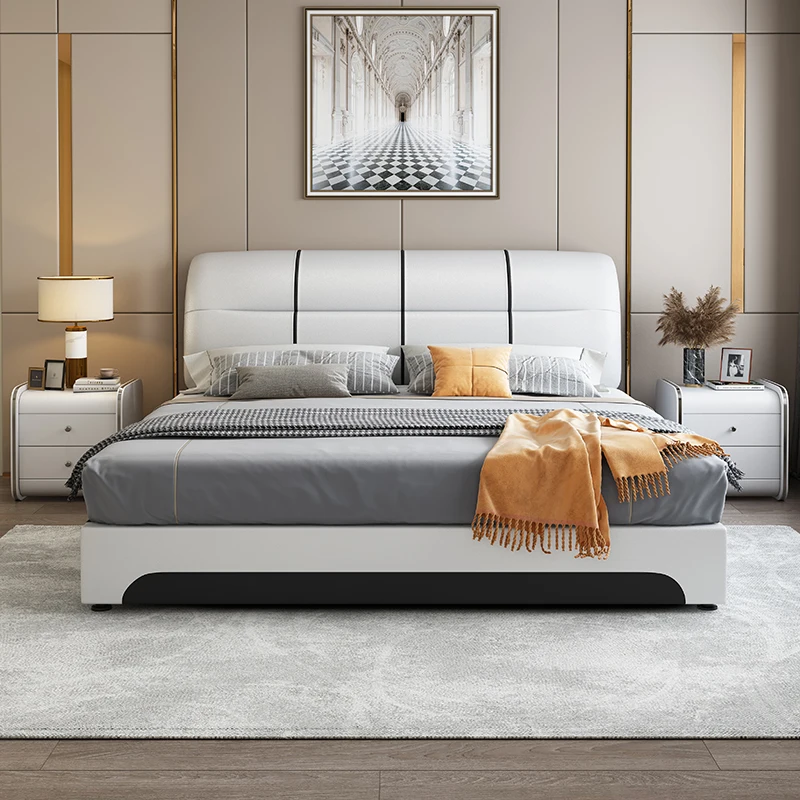 

150x200cm 180x200cm Single bed luxury cosy modern with headboard bedroom beds 2 people luxe home bedframe furniture