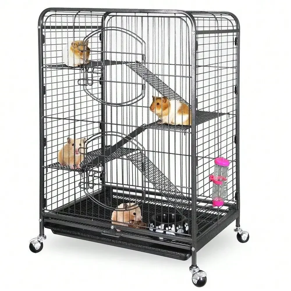 

37” Ferret Home Pet Cage Small Animals Hutch with 2 Front Doors & Tray