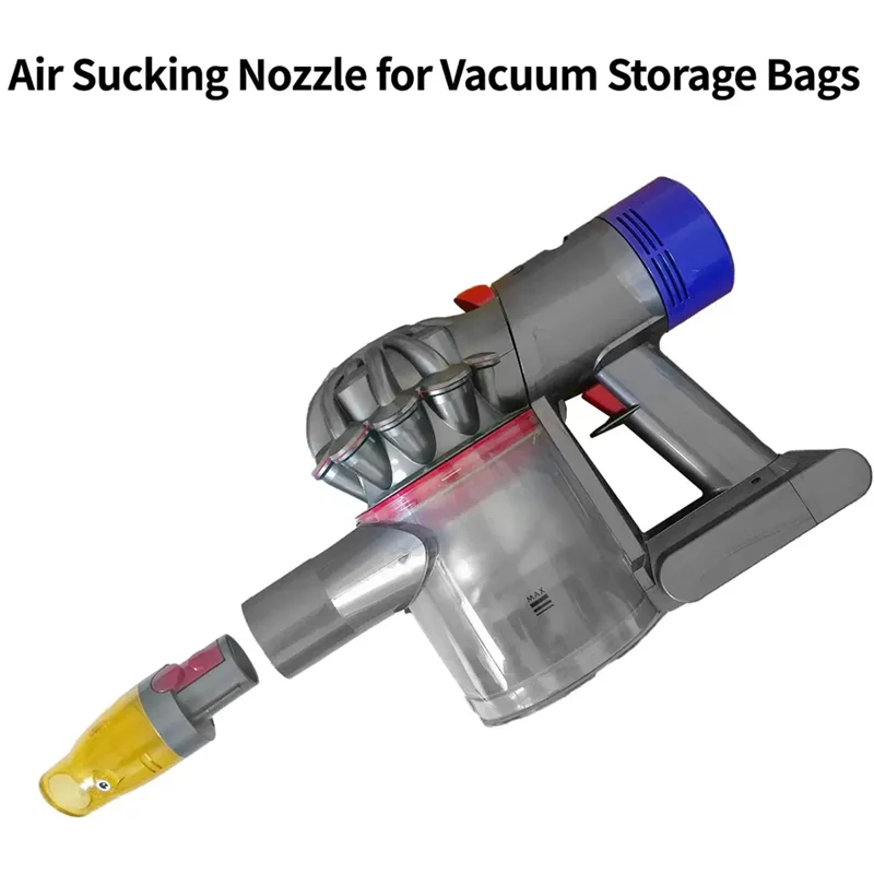 New Air Sucking Attachment for Dyson Vacuum Cleaner V7 V8 V10 V11 V15, Helps to Suck Air Out of Vacuum Storage Bags Yellow