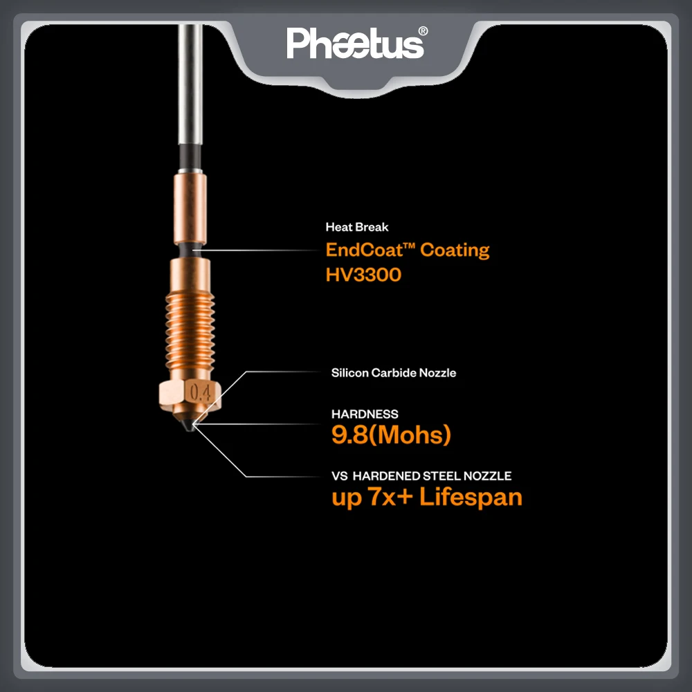 Boquilla Phaetus Sic Nextruder Prusa SiC, boquilla Prusa MK4 de 0,4mm y 0,6mm para impresora 3D Prusa MK3.9/MK4/MK4S/XL Prusa