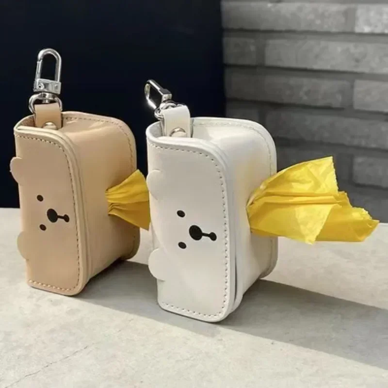 Ins Cute Bear Skin New Dog Poop Bag Shovel Cat Poop Pet Garbage Bag Distribution Storage Device Dog Bags Dog Backpack Harness