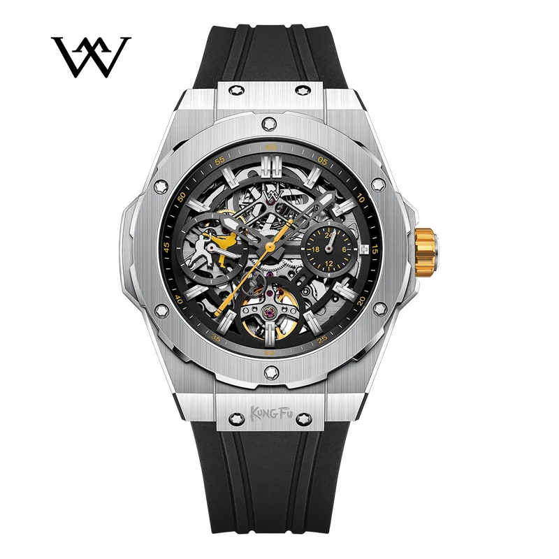 

WM Watch Welly Merck Men Automatic Mechanical Skeleton Watch Collaboration Series Limited Edition 80 Hours Power Reserve WM128