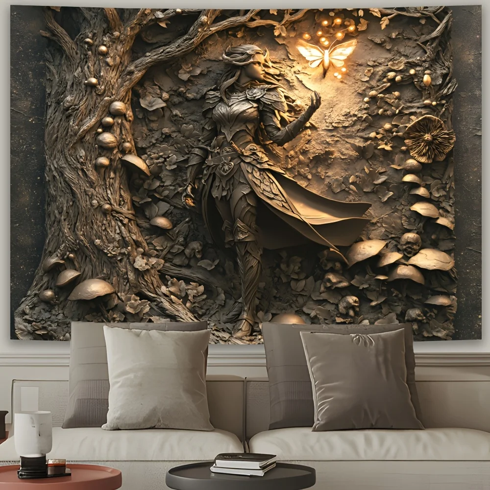 Enchanted Forest Guardian Tapestry - Perfect for Adding Mystical and Fantasy Style to Any Room Decor, Ideal for Home Use