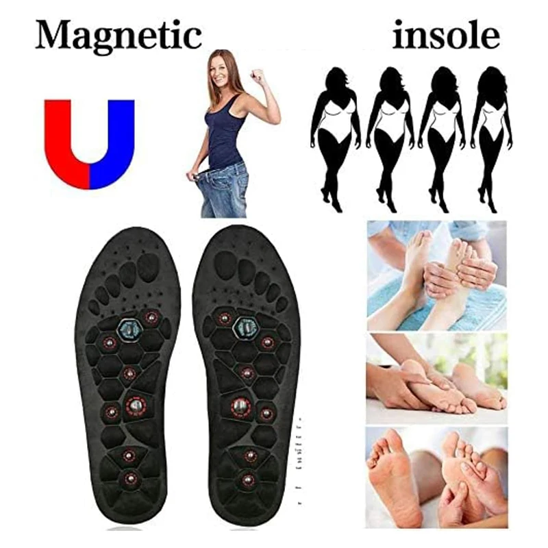 1 Pair Acupressure Foot Insoles For Men Women Orthopedic Gel Magnetic Shoe Inserts Magnet Technology Support Insole image 3