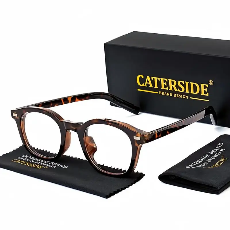 Caterside Vintage Quadratische Plain Glas Brille Männer Frauen TR90 Rahmen Hohe Qualität Brillen Transparente Linsen Business Anzug – Detail 8