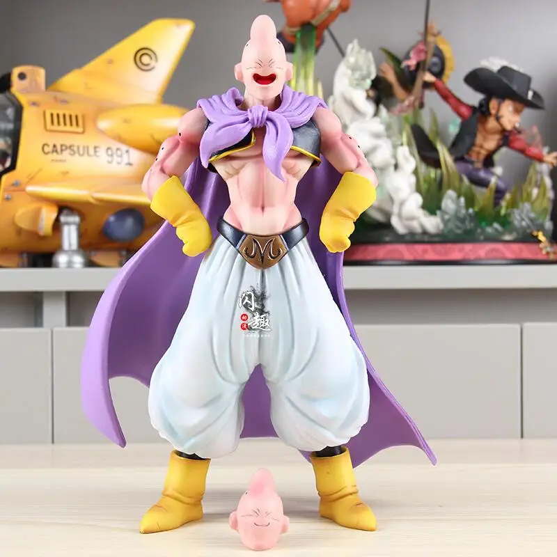 

Dragon Ball GK Yingji Series Majin Buu Figure PVC Double Head Sculpt Standing Pose Hands-On-Hips Collectible Desktop Decor Gifts