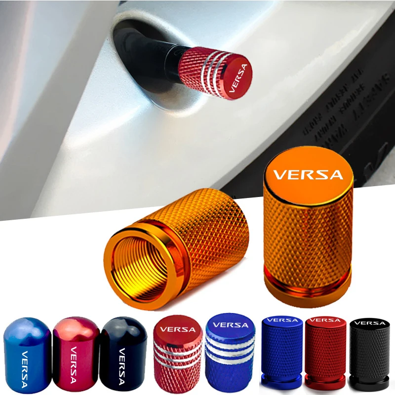 4pcs Car Accessories Wheel Stem Caps Tyre Rim Air Port Cover Tire Valve Covers for Nissan Versa Logo 2024 2023 2022 Styling