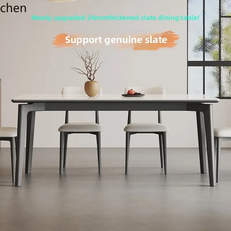 Rock Slab Dining Able Modern Minimalist Light Luxury New Chinese Style White Wax Wood Dining Able For Home Small ApartmentN1