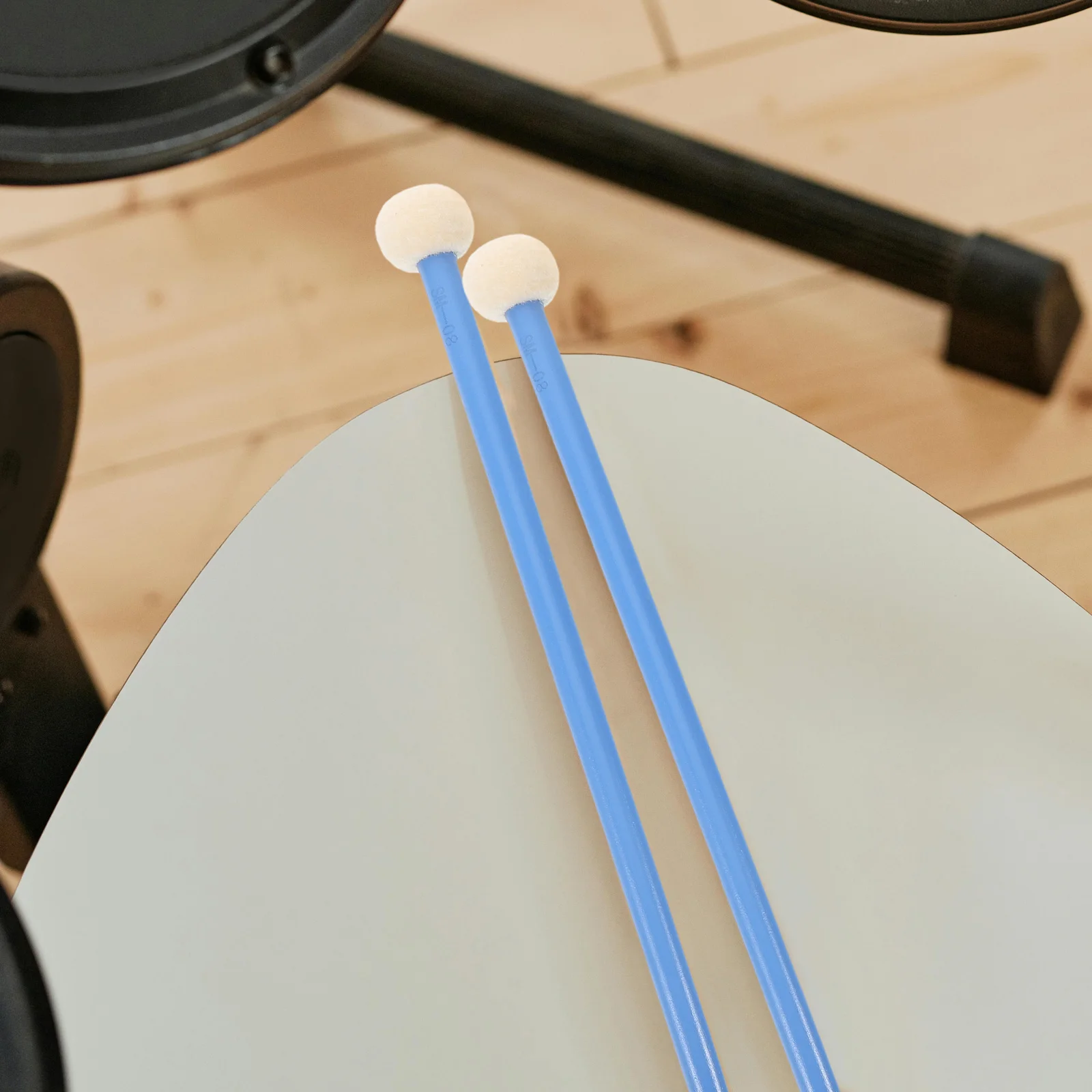 

1Pair Maple Double-Head Drumsticks Felt Heads Percussion Instrument Mallets Timpani Snare Drum Playing Accessories