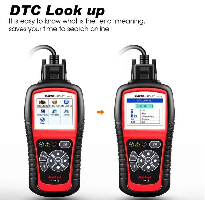 Autel AutoLink AL519 Classic Modo mejorado 6 Lector de código de fallos del motor OBDII CAN Herramienta de escaneo de diagnóstico