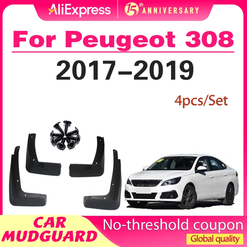 

For Peugeot 308 2017 2018 2019 Fender Mudflaps Splash Guards Mudguards Mud Flaps car Accessories