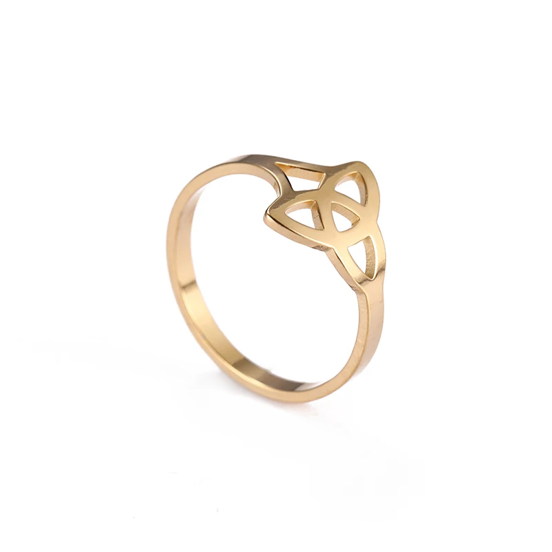 Witch's Irish Knot Ring für Frauen Edelstahl Irland Keltische hohle Fingerringe Neue Hexerei Amulett Schmuck Geburtstagsgeschenk – Detail 3