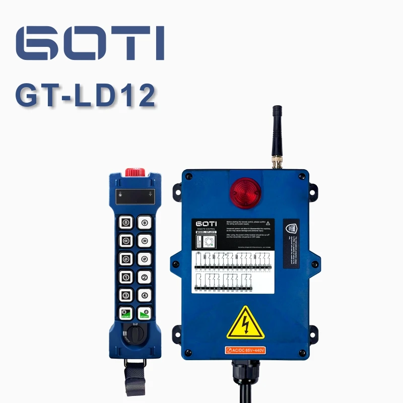 GT-LD12 GOTI Double Speed 12 Channel Industrial Remote Control For Overhead Crane Lift IP65 Waterproof Wireless