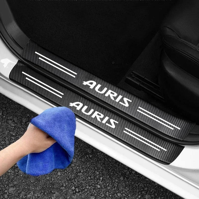 

Car Door Threshold Sill Protective Trunk Bumper Guard Stickers Decals For Toyota AURIS Logo 2013 2015 2019 2020 2021 Accessories