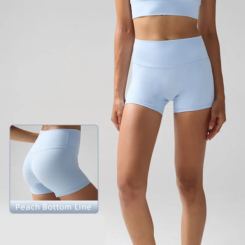 Tinta unita Donna Fitness Sport Yoga Corto Corsa Ciclismo Leggings da donna Pantaloncini da yoga a vita alta traspiranti ad asciugatura rapida