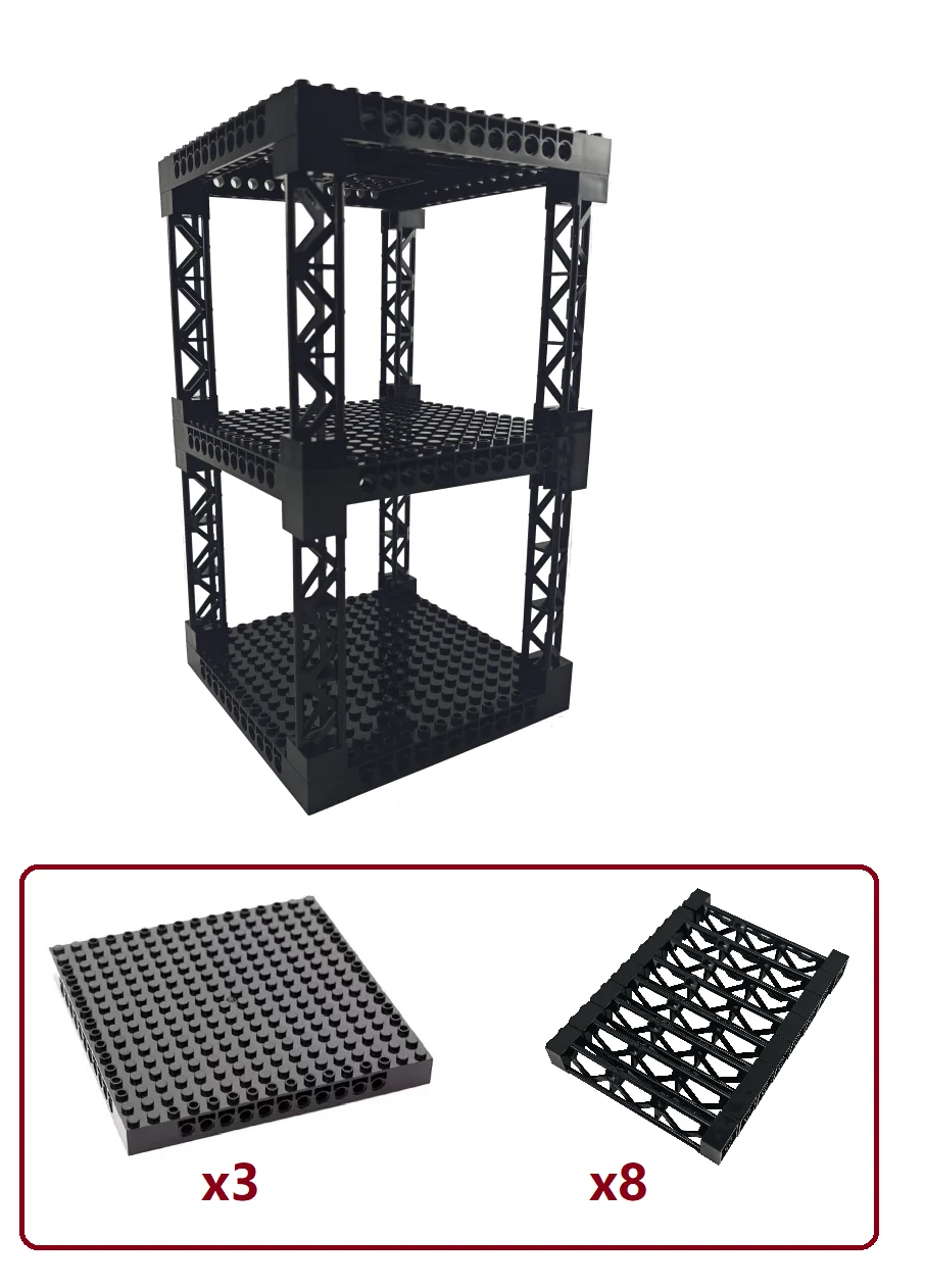 Multifunktionale Bausteine Stapelbares Mehrschichtiges Desktop-Aufbewahrungsregal Simulierte Militärbunker 16x16 Platten-Stützträger