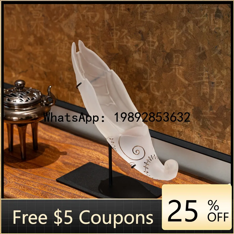 U3  New chinoiserie translucent frosted crafts tea room zen art small ornaments