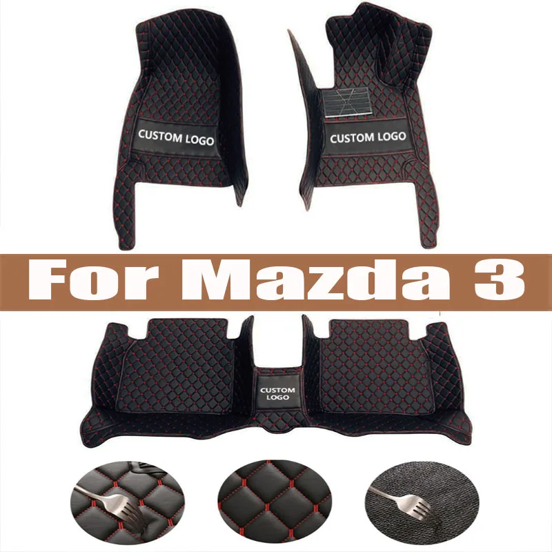 

Car Floor Mats For Mazda3 Mazda 3 BK 2004~2009 Auto Rugs Durable Waterproof Carpet Luxury Leather Mat Full Set Car Accessories