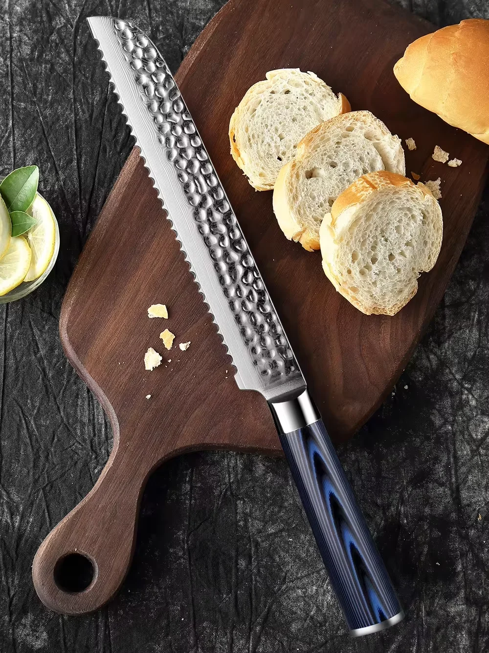 XITUO 8-Inch Serrated Bread Knife Sharp Damascus Steel Blade Easy Slicing Durable Kitchen Knife for Bread,Cake & Pastry Cutting