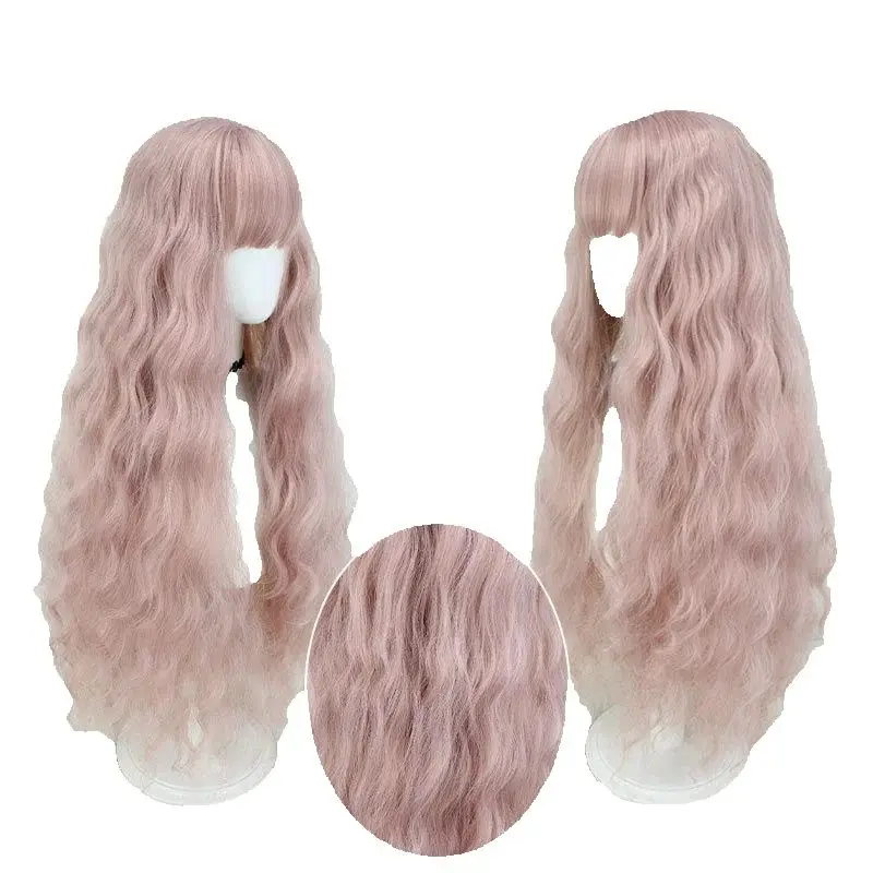 

1 piece cos wig for women full head pink ultra-long wavy hair ...
