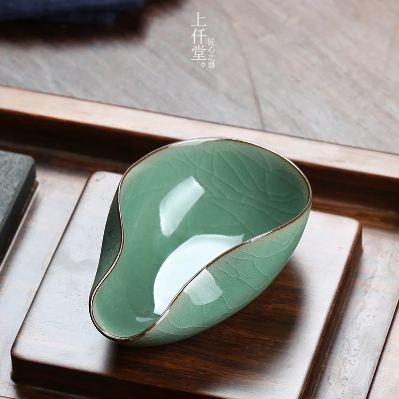 [GRANDNESS] Longquan Celadon Cha He Tea Presentation Vessel Ge Yao Di Yao Porcelain Tea Accessory Ge kiln Di Kiln Cha He Kung Fu