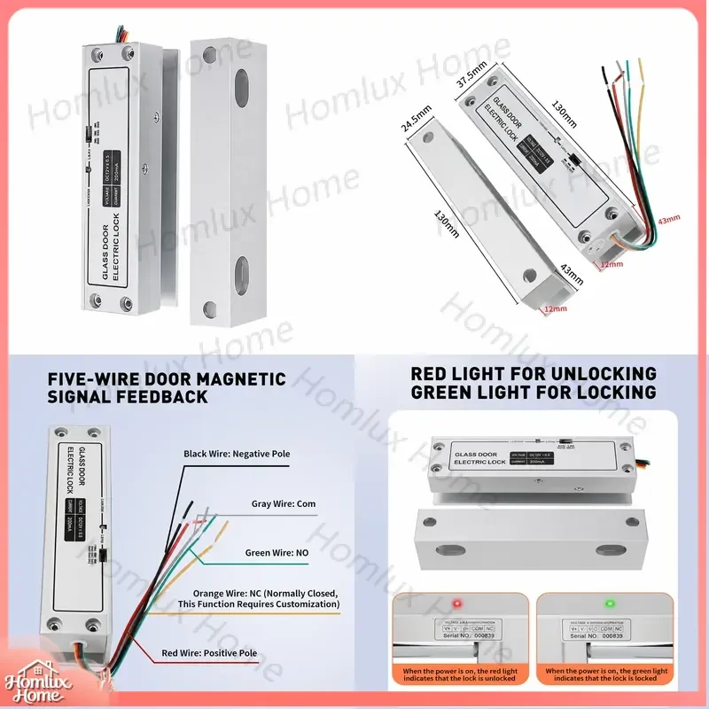 All Frameless Aluminum Bolt Lock ANSI Level 2 Safety Standard Silver Low Temperature Use Door Lock for Smart Home
