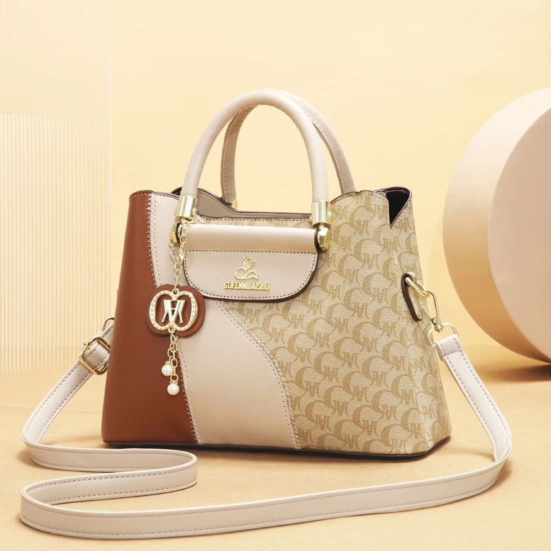 

Модная Лоскутная женская сумка с винтажным принтом, Большая вместительная сумка через плечо для пожилых людей