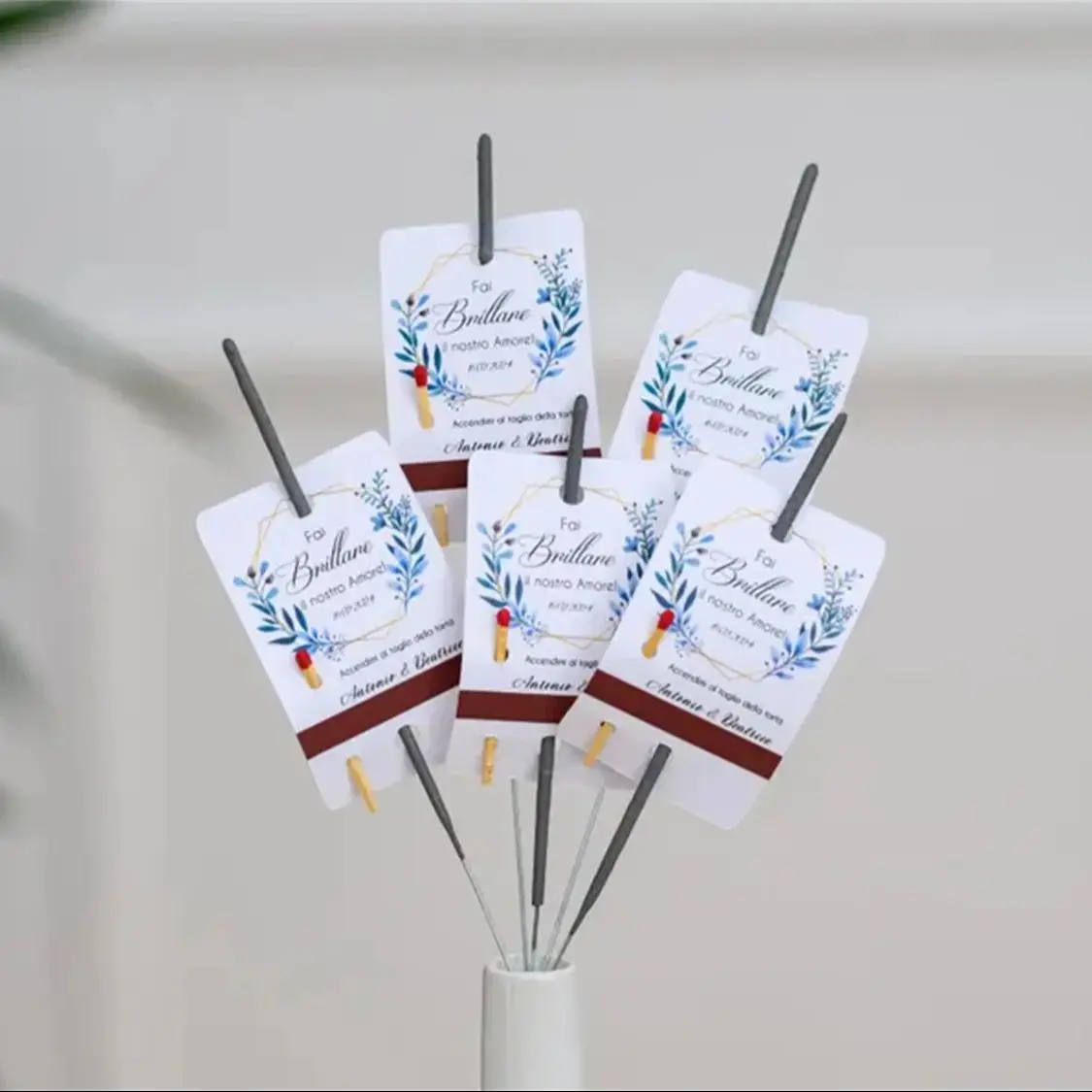 Scintille Taglio Torta Matrimonio Etiquetas personalizadas para bodas - Etiquetas de bengalas personalizadas para bodas - Fuegos artificiales personalizados