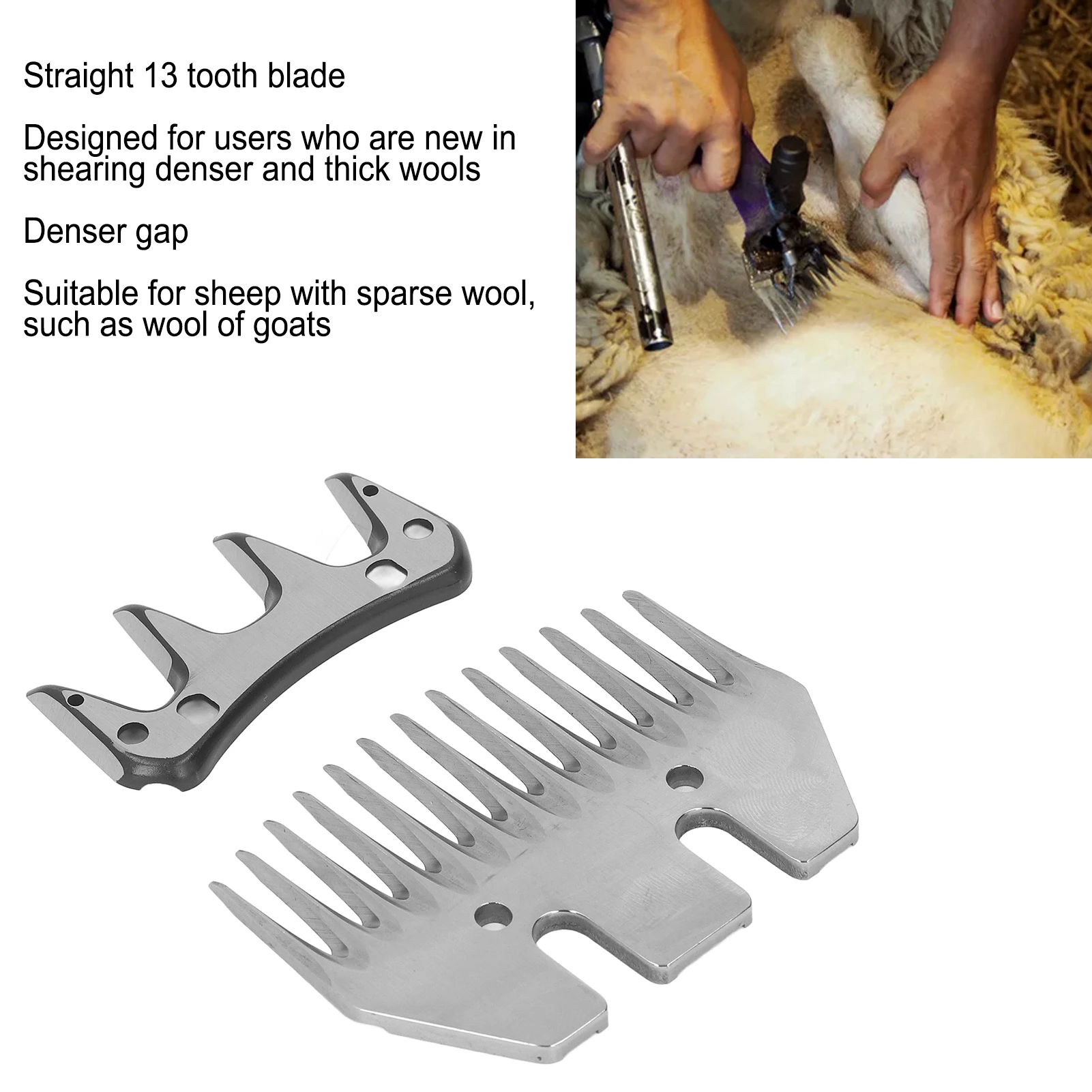 

Sheep Shears Blade Heat Resistant High Hardness Goat Clipper Scissor Blade Electric Non Hurt for Thick Animals