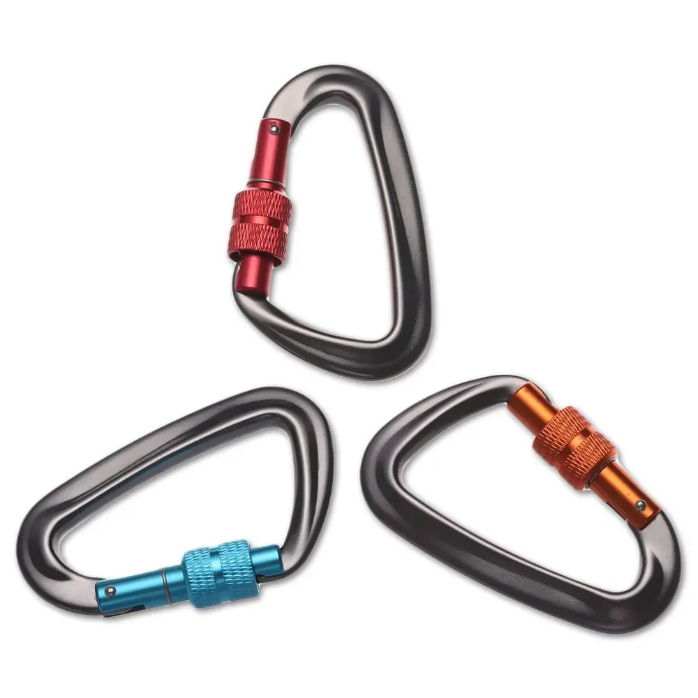 81*46.6mm Climbing Equipment D Shape Climbing Carabiner Professional Climbing Buckle Security Safety Locks Quickdraws Lock image 4