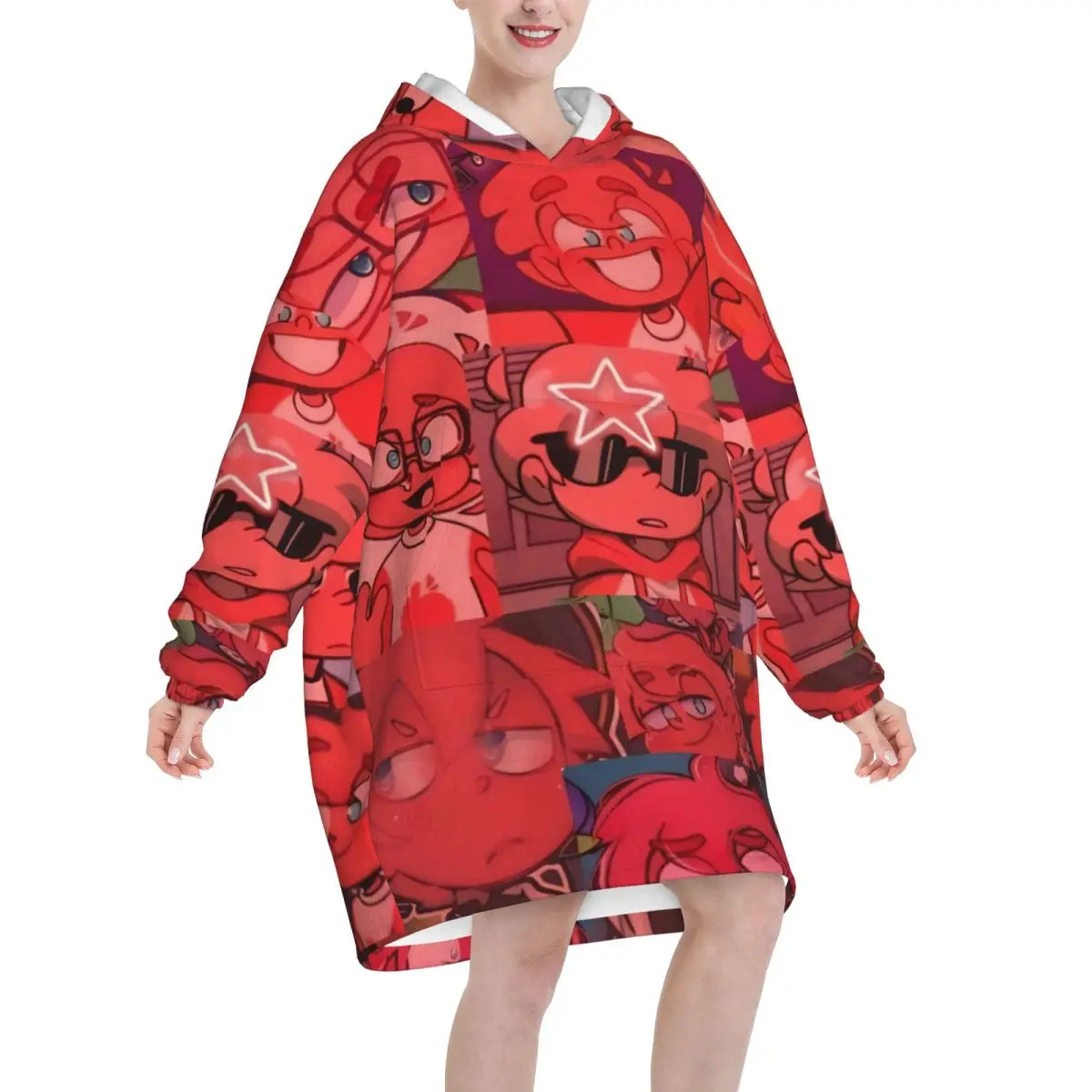 Mundos Torajos Wearable Blanket Hoodie for Women Men Warm Cozy Oversize Blanket Sweatshirt Thick Fleece Hooded Blanket