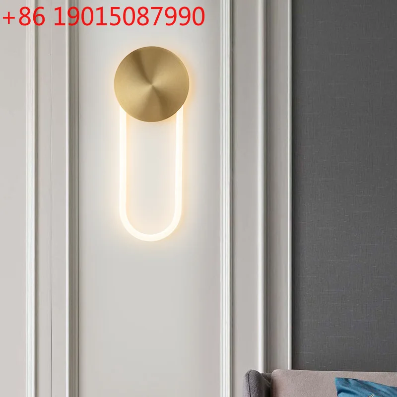 

Living room wall lamp modern creative designer U tube sofa background wall bedroom bedside led net red light