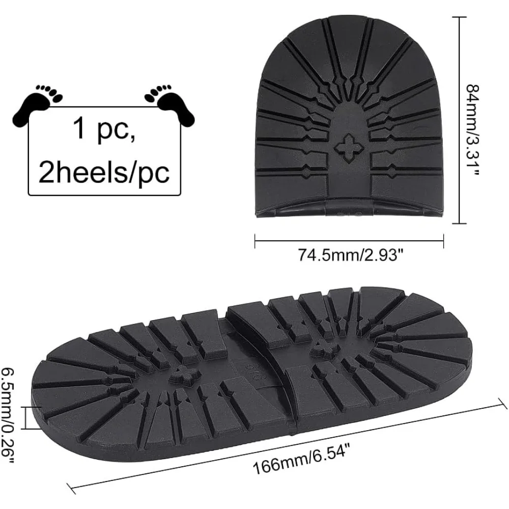 Shoe Replacement Rubber Out Sole Durable Rubber Half Sole and Heels Raised Grain Repair Sole Pad Shoe Repair Replacement