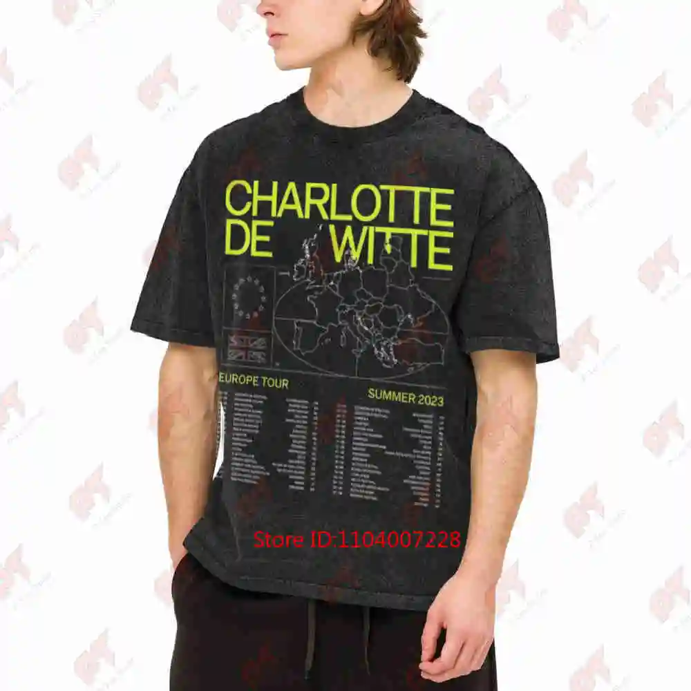 Charlotte De Witte 2023 Summer Tour Anime DJ Stage Vintage Washed Tee Pure Cotton T-Shirt