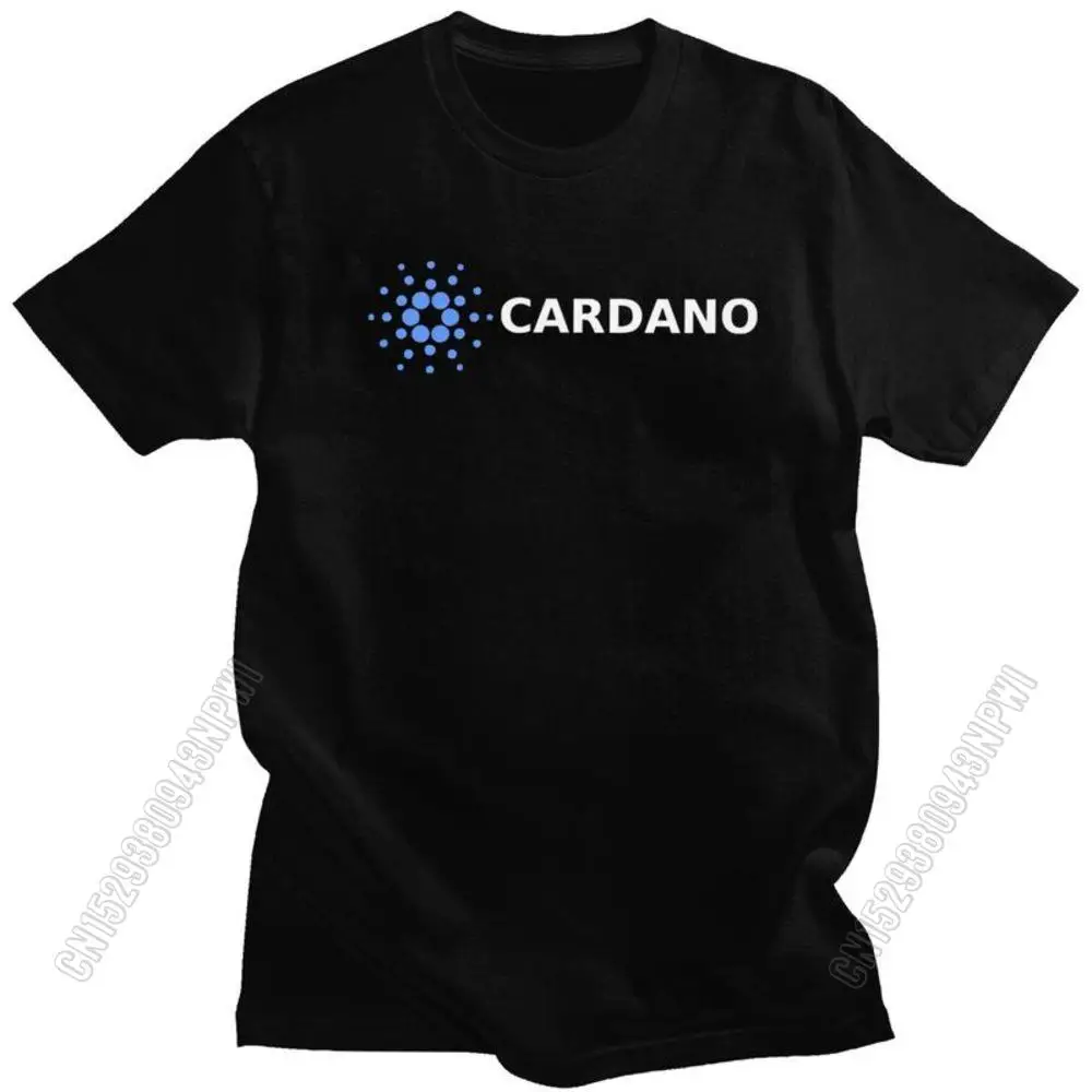 Classic Fashion Cardano Logo T Shirt Men Pure Cotton T-Shirt Leisure Bitcoin Crypto Coin Tee Tops Streetwear Tshirt