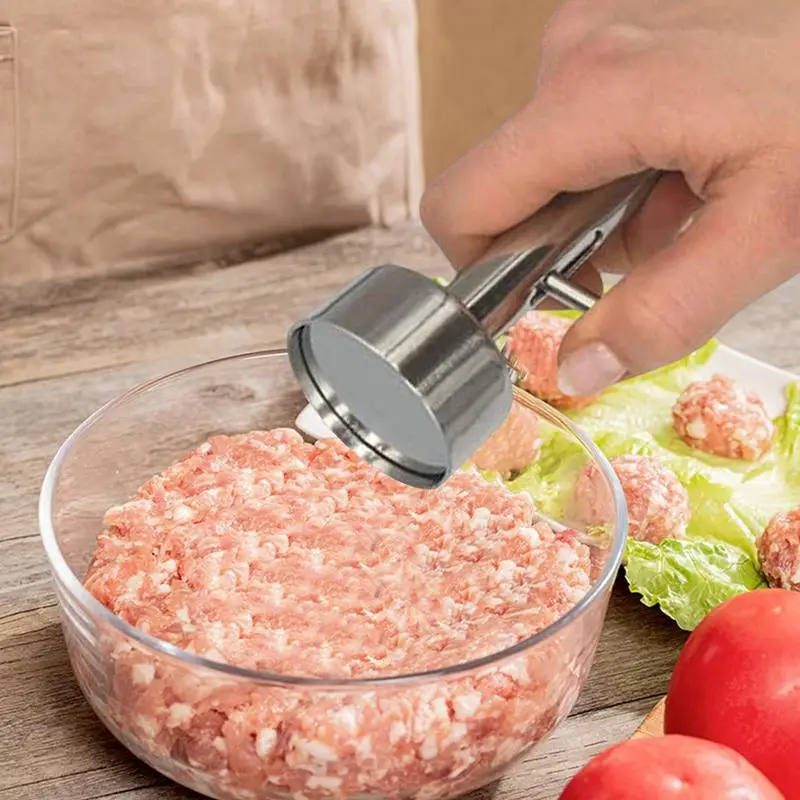 Stainless Steel Professiona Falafel Maker Scoop Food Safe and Non-Sticky Stainless-Steel Falafel Baller Tool Meatball Scoop Make