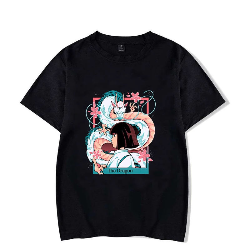 Anime Ogino Chihiro 프린트 T 셔츠 반팔 O 넥 여성 여름 쿨 레이디 탑 의류 하라주쿠 반팔 캐주얼